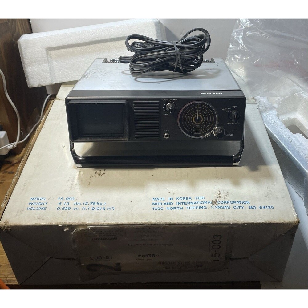 Vintage Midland Model 15-003 Portable Tv/Radio With AM/FM RADIO. Rare Collectab